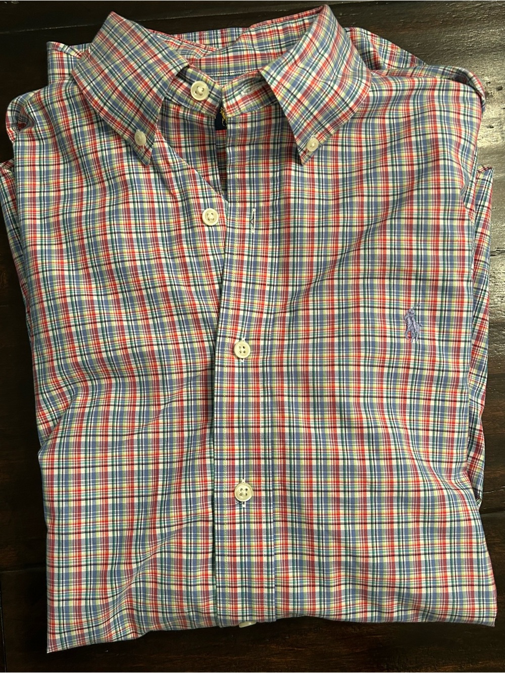 Polo Ralph Lauren Men’s Medium Plaid Button Down Shirt Blue Red Green L/S